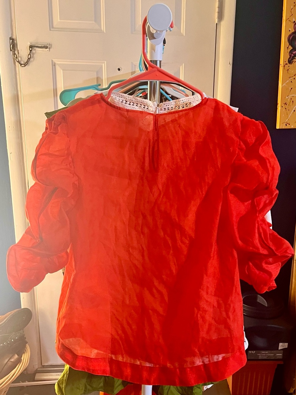 Women’s Red Ruffle Sleeve Top